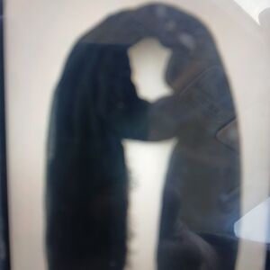 Black Linen Scarf